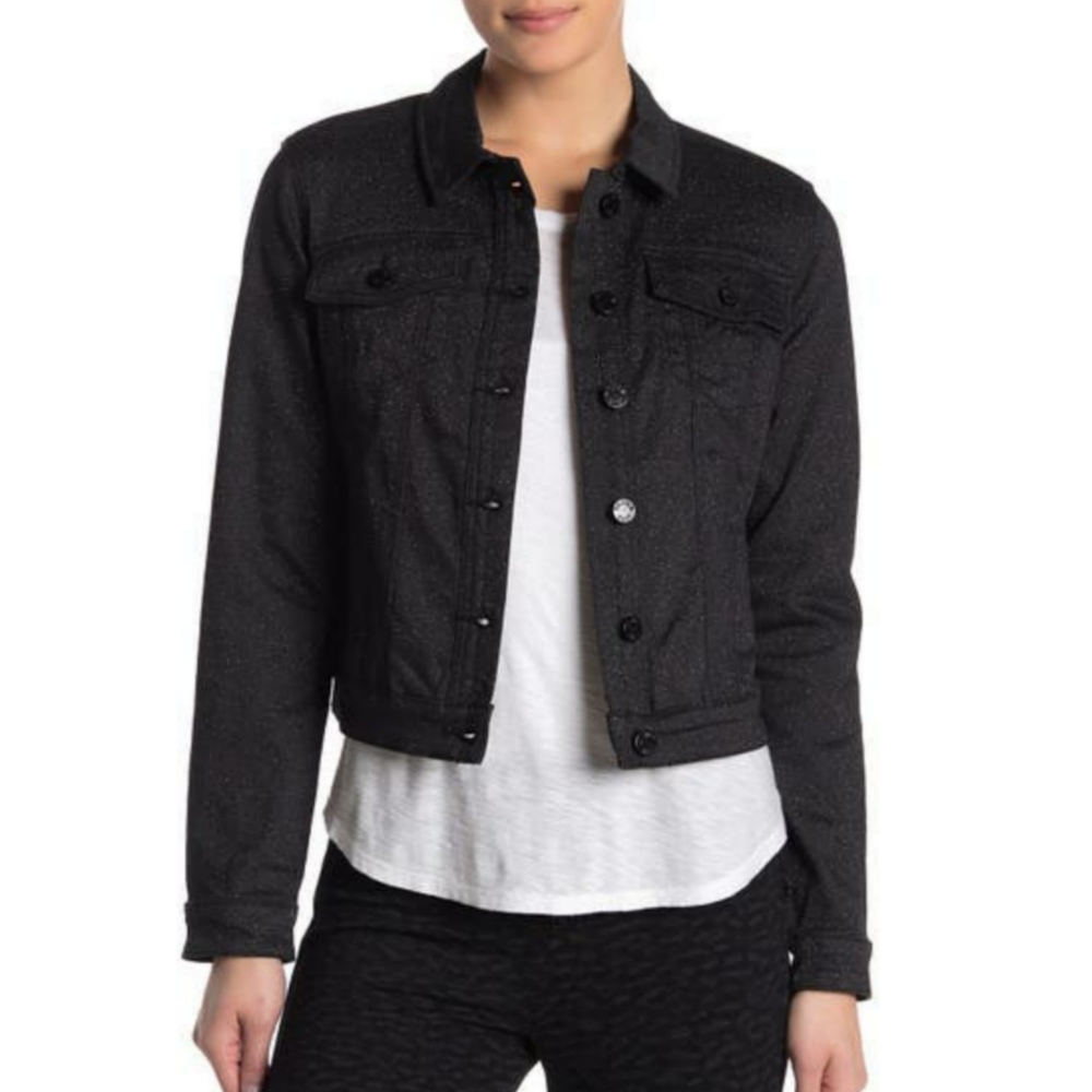 SOLD William Rast Lenna Denim Black Sparkle Jacket